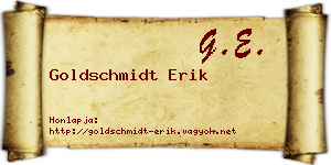 Goldschmidt Erik névjegykártya